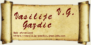 Vasilije Gazdić vizit kartica